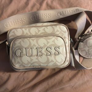 Guess Cream Logo Crossbody Bag